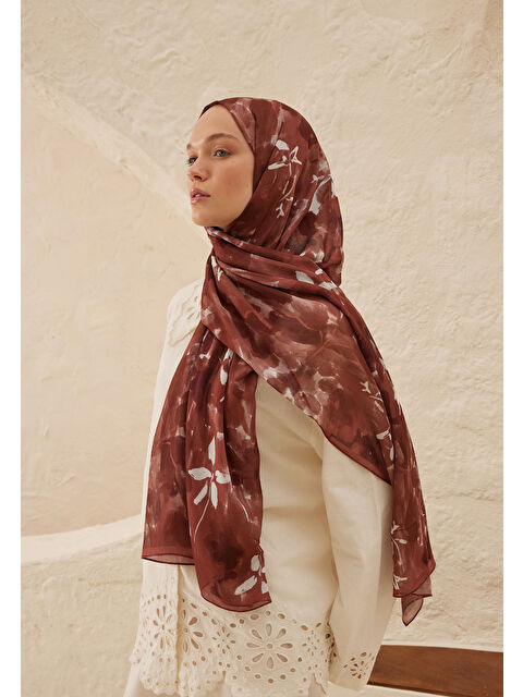 Fresh Scarfs Lizzy Desen Rami Şal Ağaç Kabuğu - S000458289-18645