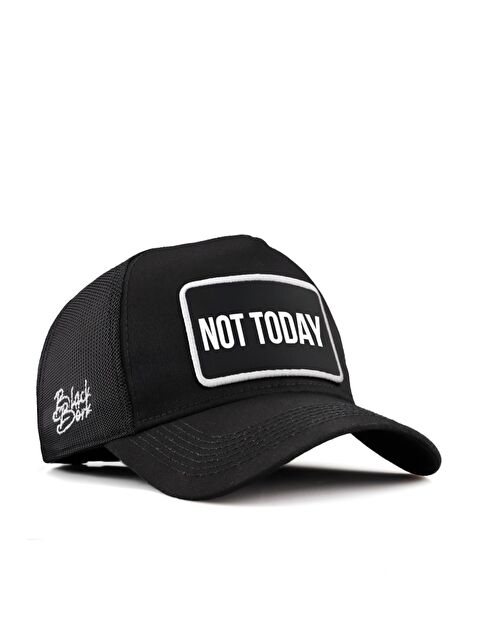 BlackBörk Not Today Logolu Siyah Trucker Şapka