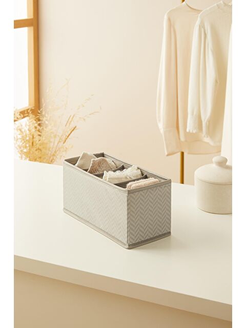 Ocean Home Textile 6 Bölmeli Balıksırtı Çekmece İçi Düzenleyici Kutu 13 x 28 x 13 cm - S000228611-20600