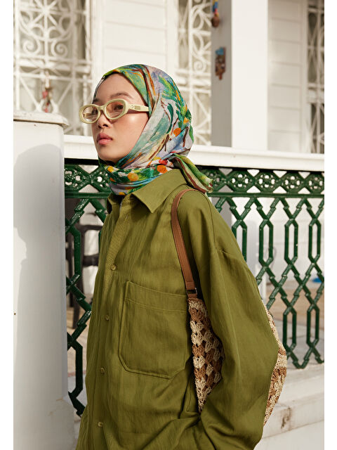 Fresh Scarfs Amelia Desen Rami Şal Orman - S000458297-20662