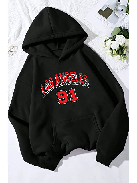 uyguntarz Los Angles Baskılı Oversize Sweatshirt - S000283690-19351
