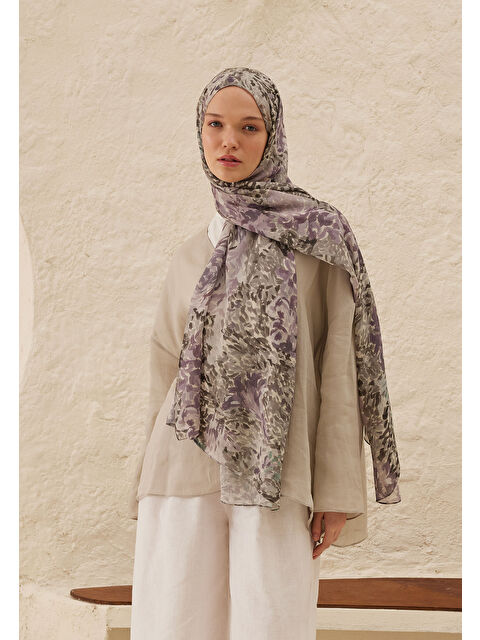 Fresh Scarfs Melinda Desen Rami Şal Gri - S000458299-20600