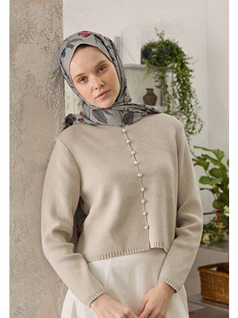 Fresh Scarfs Strawberry Desen Şal Füme - S000458304-33408