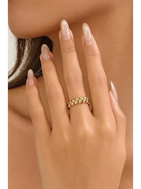 New Obsessions 18 K Hellenist Yaprak Altın Rengi Ayarlamalı Kadın Yüzük - S000458305-20076