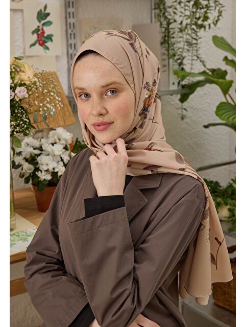 Fresh Scarfs Hazel Desen Şal Somon - S000458307-24085