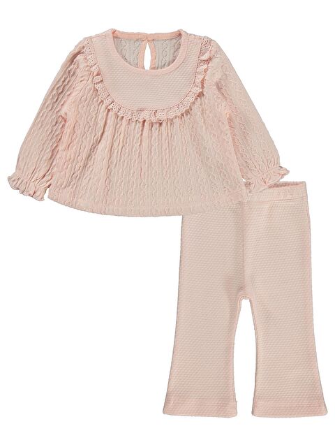 Kumru Zincir Desenli Fistolu 2 li 6-18 Ay Takım - Pembe 9-12 Ay - S000512677-20024