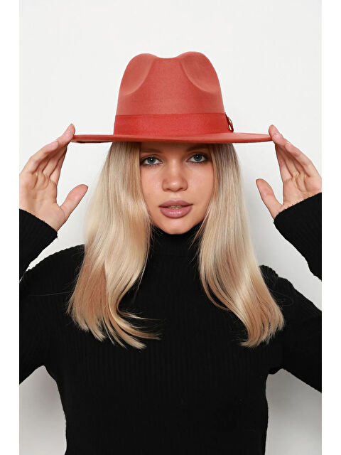 Remsa Düğme Detaylı Fötr Şapka 1145 Kiremit - S000288233-18657