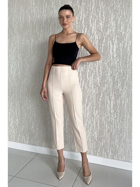 Gülseli Ön Çimalı Bel Lastikli Kadın Dar Paça Pantolon - S000399309-19928