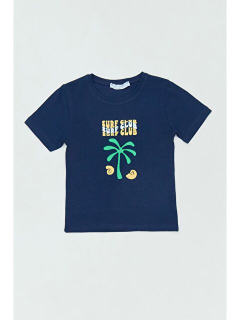 Fullamoda %100 Pamuk Surf Club Yazı Baskılı Kız Çocuk Tişört - S000381225-21164