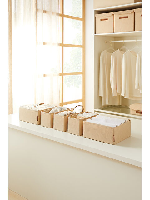 Ocean Home Textile 6'lı Jüt Keten Kumaş Çekmece İçi Düzenleyici Kutu - S000305250-19928