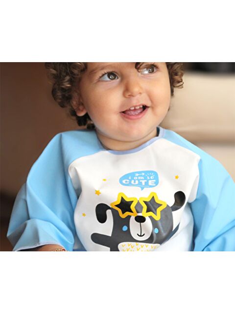 Babyjem Poli Muşamba Kollu Önlük Mavi - S000133474-17234