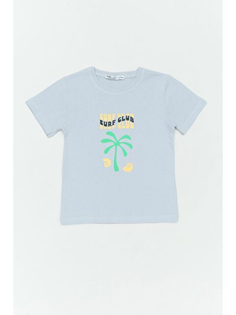 Fullamoda %100 Pamuk Surf Club Yazı Baskılı Kız Çocuk Tişört - S000381225-20600