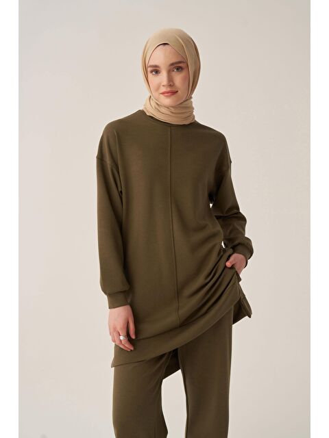 ALLDAY Haki-Yumuşak Dokulu Bisiklet Yaka Sweat - S000500685-18547