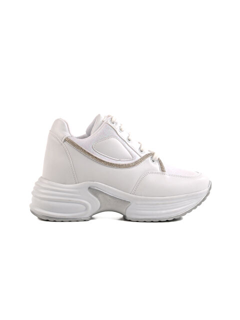 Ayakmod Beyaz Yüksek Taban Kadın Spor Ayakkabı 6031 Z - S000370058-20063