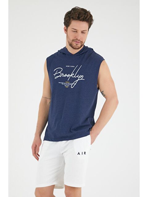 Süperlife Erkek Kapüşonlu Regular Fit Kolsuz Tişört SPR22TS118 - S000013456-23093