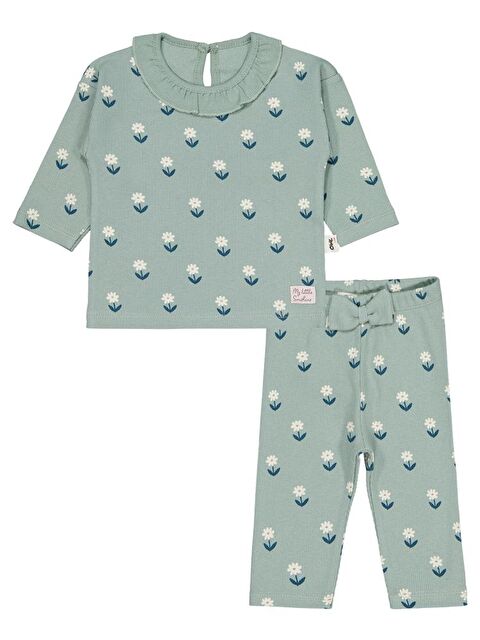 Civil Baby Çiçek Baskılı 6-18 Ay Takım - Yeşil 6-9 Ay - S000466697-14939