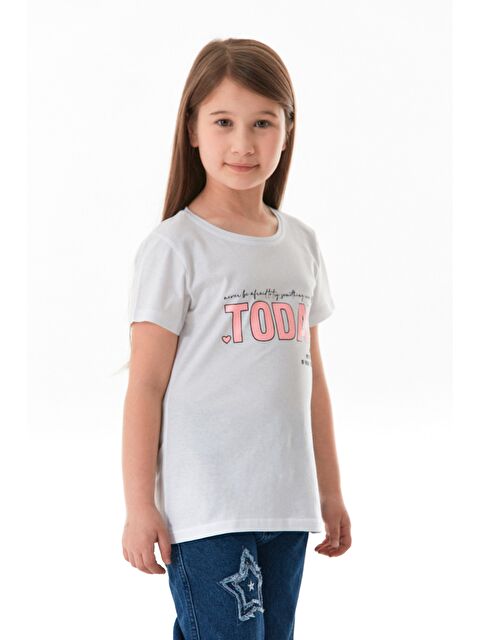 Fullamoda %100 Pamuk Today Baskılı Kız Çocuk Tişört - S000381222-20063