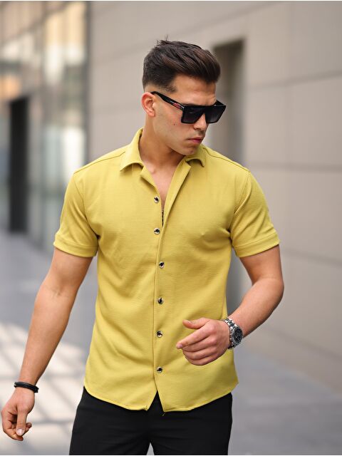 Comstar Erkek Yazlık Elastanlı Slim Fit Gömlek Yaka Kısa Kollu Gömlek - S000178150-19972