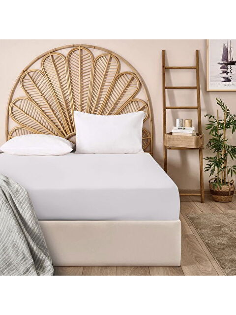 Evidea Soft Penye Çift Kişilik Lastikli Çarşaf - Beyaz - 160x200 cm - S000511769-20063