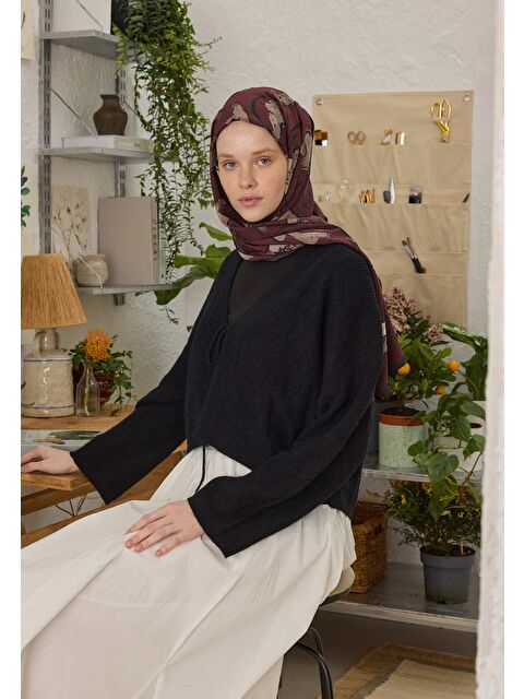 Fresh Scarfs Arıa Desen Şal Bordo - S000458309-19951