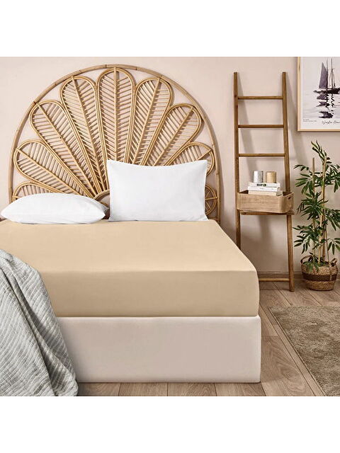 Evidea Soft Penye Çift Kişilik Lastikli Çarşaf - Bej - 160x200 cm - S000511771-19928