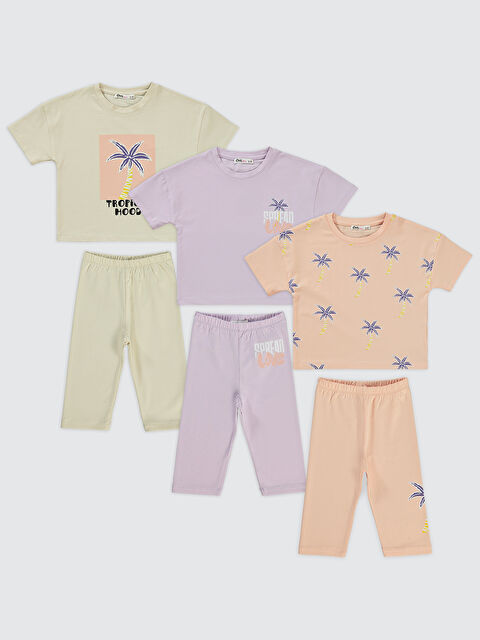 Civil Girls Kız Çocuk 3'lü Takım 2-5 Yaş Somon - S000382277-24085