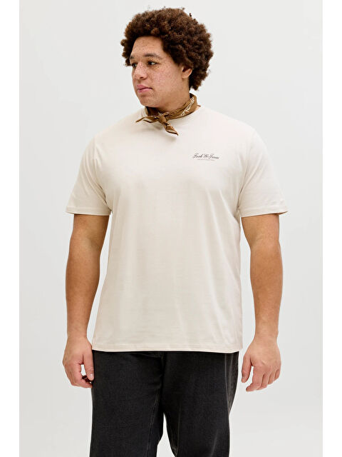 Jack & Jones Plus Büyük Beden Pamuklu Regular Fit Bisiklet Yaka T Shirt 12289683 - S000515225-25636