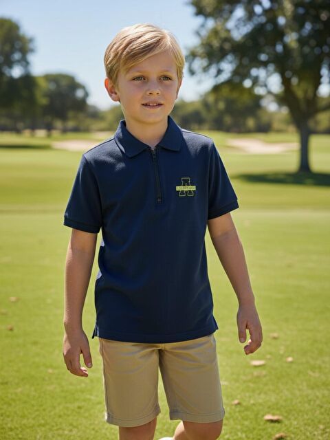 A.S.L GOLF CLUB Erkek Çocuk Polo Yaka Fermuarlı Tişört 5-15 yaş - S000501984-21164