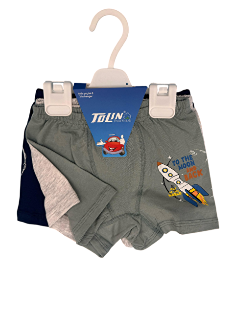 Tolin Erkek Çocuk 3 lü Paket Pamuklu Elastanlı Baskılı Şort 433 - S000419150-20600