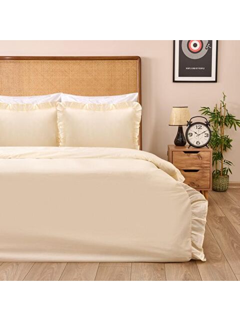 Evidea Soft Fırfırlı Çift Kişilik Nevresim Takımı - Taş - S000363766-25636