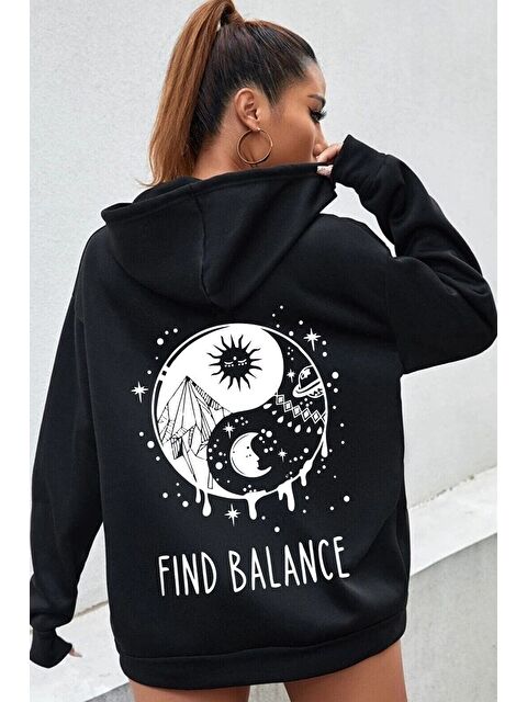uyguntarz Unisex Yin & Yang Tasarım Sweatshirt - S000268947-19351