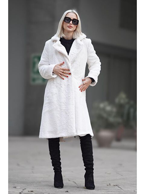 Madmext Beyaz Yumuşak Dokulu Peluş Kaban - S000121179-20063