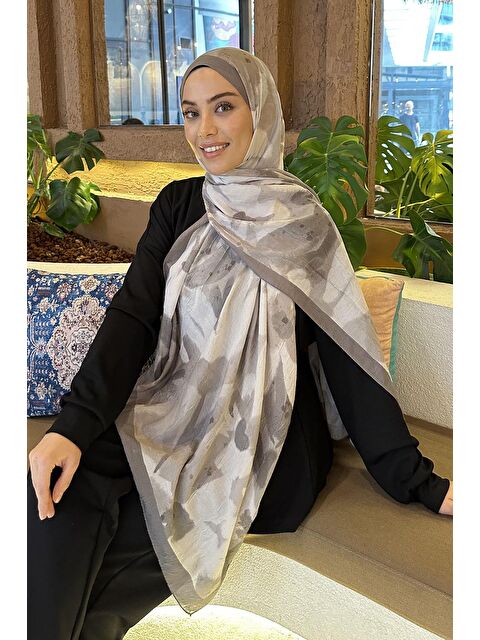 Lamelif Flora Garden Desen Bambu Şal Küf Yeşili - S000529579-7484