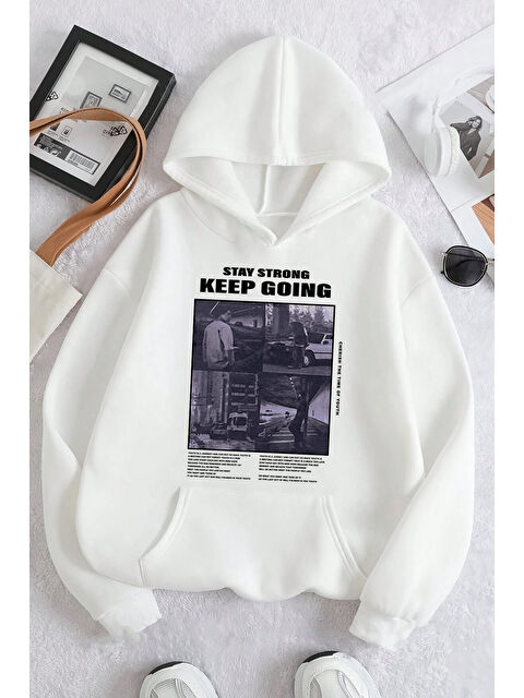 uyguntarz Keep Going Baskılı Oversize Sweatshirt - S000267431-20063