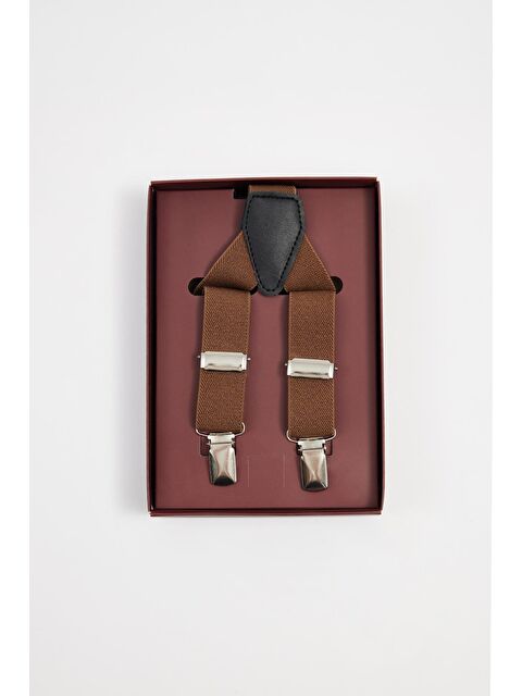 TUDORS Düz İnce Bordo Erkek Pantolon Askısı - S000520245-19928