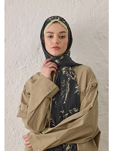 Fresh Scarfs Adela Desen Şal Antrasit - S000458314-29666