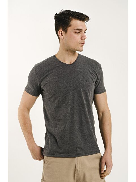 Oksit V Yaka Slim Fit Basic Erkek Tişört - S000125267-33408