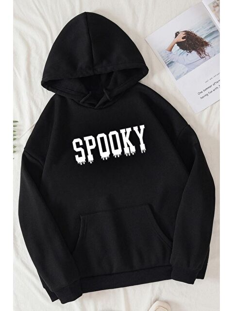 uyguntarz Unisex Spooky Baskılı Sweatshirt - S000268948-19351