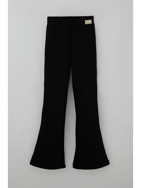 Breeze Kız Çocuk Tayt İspanyol Paça Arma Aksesuarlı Siyah (8-14 Yaş)