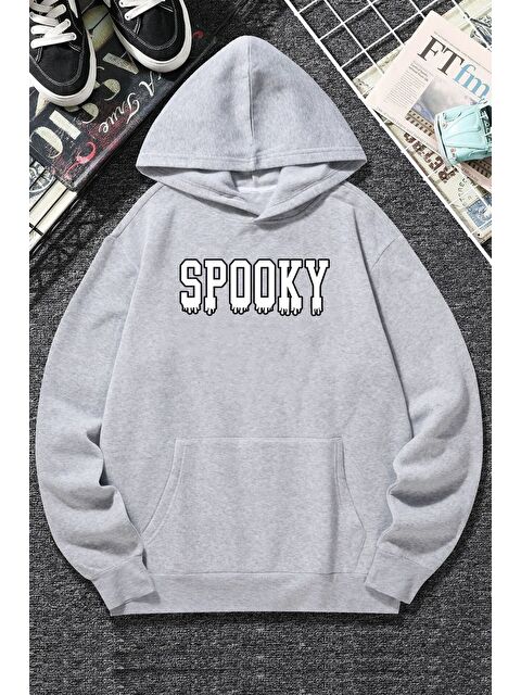 uyguntarz Unisex Spooky Baskılı Sweatshirt - S000268948-20600