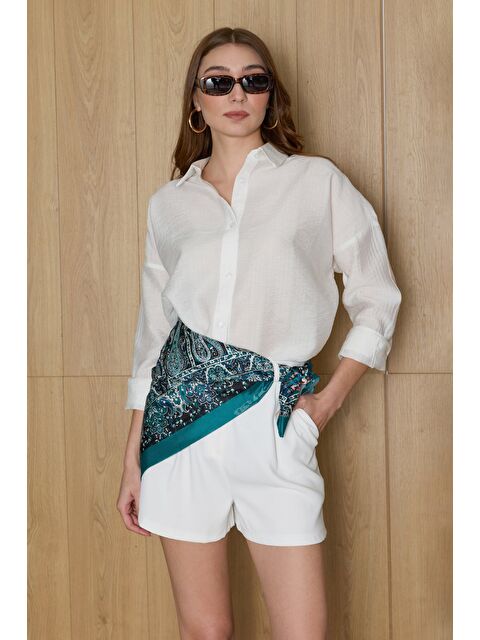 Fullamoda Basic Düğmeli Krinkıl Gömlek - S000503853-20063