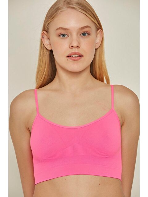 C&City C14003 Dikişsiz İnce Askı Büstiyer Fuşya Neon - S000221895-18686