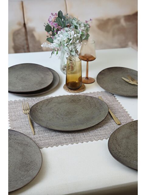 Keramika Mat Toprak Stella Servis Tabağı 32 Cm 6 Adet - S000192398-19291