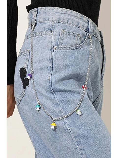 New Obsessions Mushroom Tek Sıra Zincir Pantalon Askısı-Zincir Kemer - S000145175-37296