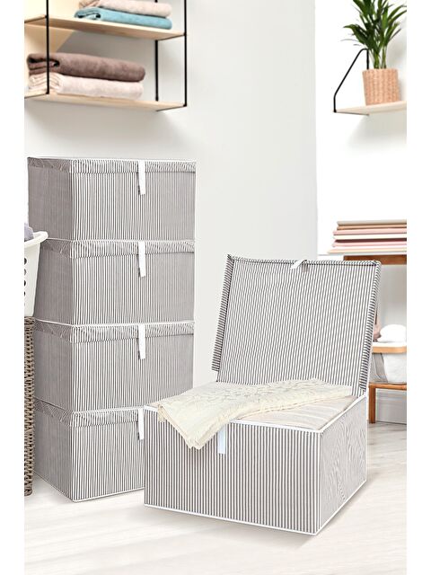 Meleni Home 5'li Kapaklı Hurç Saklama Kutusu 50x40x30 cm