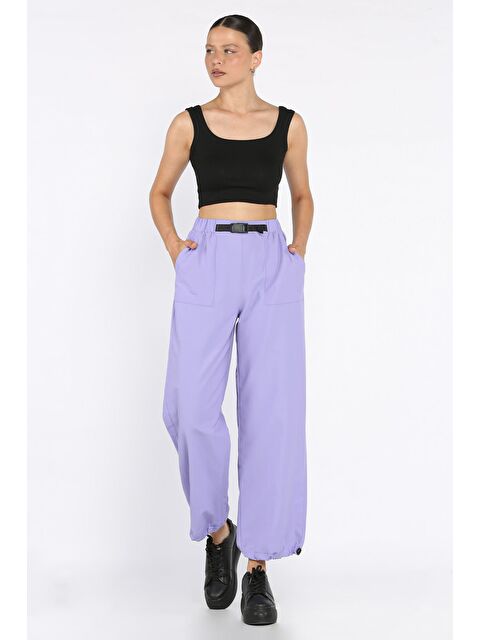 Gülseli Bel Ve Paça Lastikli Kadın Paraşüt Pantolon - S000399325-17878