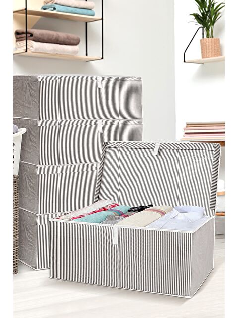 Meleni Home 5'li Kapaklı Hurç Saklama Kutusu 70x40x30 cm