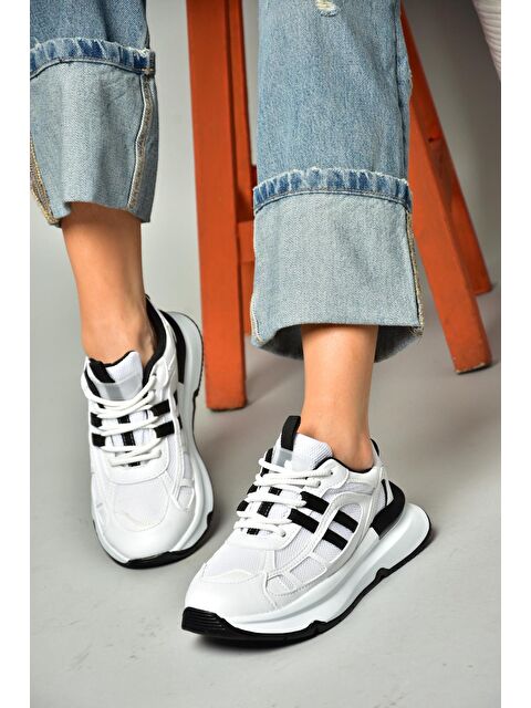 Fox Shoes S9730176 Siyah-Beyaz Kadın Spor - S000152335-37424
