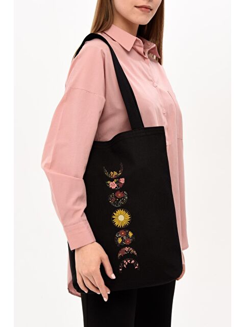 Bagg Yarım Ay Baskılı Siyah Kanvas Çanta - S000149210-19351