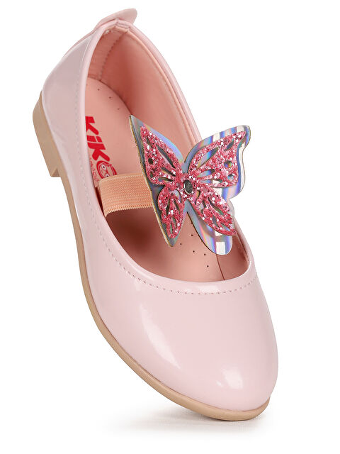 Kiko Kids Menz Rugan Kelebek Lastikli Kız Çocuk Babet Ayakkabı - S000342404-23490
